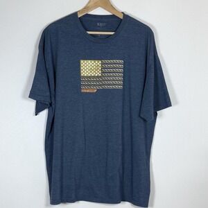 5.11 Tactical Mens T Shirt Size 2XL Blue Rope American Flag Graphic Short Sleeve